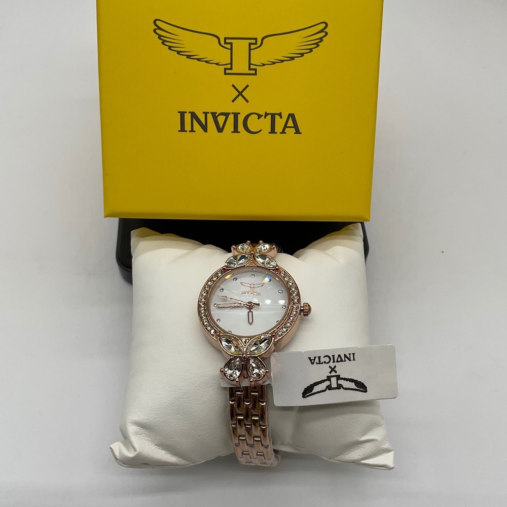 Invicta Wildflower I Womens Watch 30mm Rose Gold Crystal Bezel New 55355